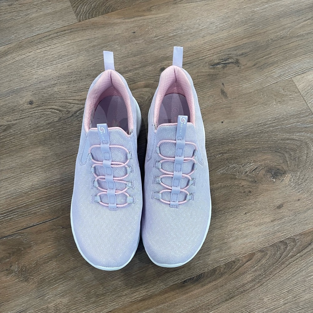 Girls Sz 5 Slip On Sport by Sketchers Pink and Purple Iridescent Shoes
